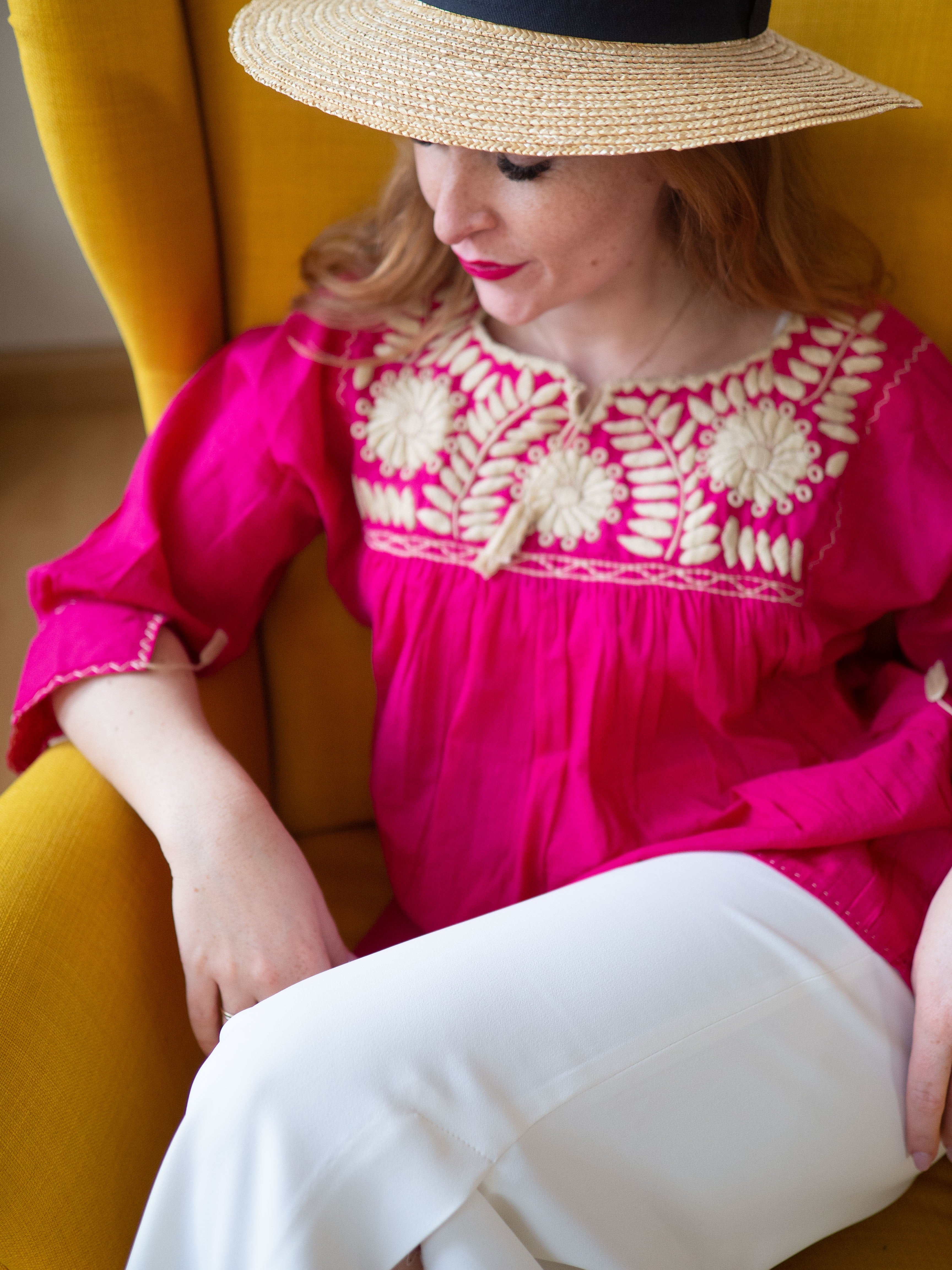 Mexikanische Bluse Für Mädchen – Bestickte Schulterfreie Spitzenbluse Mit Rüschen, Aus 100% Baumwolle, Für Fiestas & Cinco De Mayo