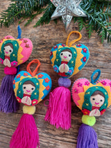 Baumschmuck Aufhänger Christkind (Design 2), Herz, Weihnachtsdeko, Geschenk Adventskalender aus Mexiko
