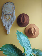 Hut Fedora (beige, braun) mit breiter Krempe, Cowboyhut, Damen, Herren, Hut aus Mexiko