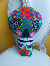Totenkopf-Kissen, sugar skull Kissen, Tag der Toten Kissen, Halloween Home Dekor aus Mexiko, handbestickt