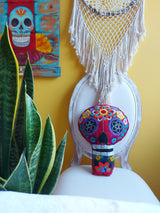 Totenkopf-Kissen, sugar skull Kissen, Tag der Toten Kissen, Halloween Home Dekor aus Mexiko, handbestickt