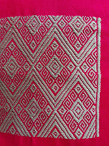 Mexikanischer Kissenbezug geometrische Muster (pink) handgewebt in San Andres Larrainzar, Handarbeit