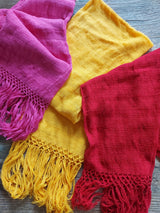 Winterschal, Rebozo, mexikanisch, Schal aus Mexiko, Baumwollschal, Baumwolle, Kunsthandwerk, Schal aus Chiapas, Mode aus Mexiko, Poncho, traditionell, blau, pink, rot, Weihnachtsgeschenk