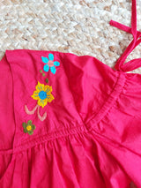 Mexican dress long (white) hand embroidered in Zinacantan, boho summer dress