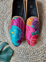 Ballerina, flat shoes, Damenschuhe Sommer, Sandalen, moccasin, Loafer, elegant, ausgefallen, mit Stickerei, Leder, Absatz, Größe 38, mexikanisch, Kunsthandwerk, Pantoffel, Frida Kahlo Schuhe