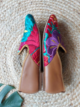 Ballerina, flat shoes, Damenschuhe Sommer, Sandalen, moccasin, Loafer, elegant, ausgefallen, mit Stickerei, Leder, Absatz, Größe 38, mexikanisch, Kunsthandwerk, Pantoffel, Frida Kahlo Schuhe