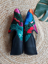 Ballerina, flat shoes, Damenschuhe Sommer, Sandalen, moccasin, Loafer, elegant, ausgefallen, mit Stickerei, Leder, Absatz, Größe 38, mexikanisch, Kunsthandwerk, Pantoffel, Frida Kahlo Schuhe, Größe 40
