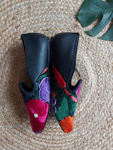 Ballerina, flat shoes, Damenschuhe Sommer, Sandalen, moccasin, Loafer, elegant, ausgefallen, mit Stickerei, Leder, Absatz, Größe 38, mexikanisch, Kunsthandwerk, Pantoffel, Frida Kahlo Schuhe, Größe 40