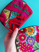 Kosmetiktasche, Etui, Beutel, Schminktasche, Mexiko, mexikanisch, Kunsthandwerk, Handarbeit, Stickerei, Blumen, bunt, mexicano bolsa cosmetiquera, mexican bag, cosmetic bag