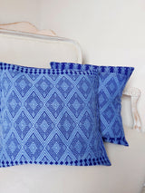 Boho decorative pillow Maya turquoise blue, hand sewn and embroidered from Mexico