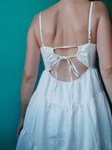 Mexican dress long (white) hand embroidered in Zinacantan, boho summer dress