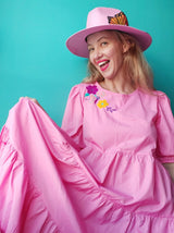 Mexikanisches Kleid, rosa, pink, Blumenstickerei, Chiapas,