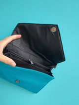 Boho clutch - evening bag - shoulder bag (turquoise-purple-pink) from Mexico