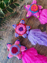 Weihnachtsdeko, Baumschmuck, Anhänger, Bommel, bunt, mexikanisch, Stoff, Filz, boho, hippie, Adventsdeko, Fensterdeko, Kranz, Tischdeko bestickt, ethno, mexican christmas tree decoration adorno para navidad mexicano