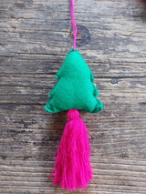 Boho Baumschmuck Tannenbaum-Form aus Mexiko, Weihnachtsdeko