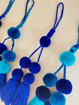 Bag pendant - pom pom (shades of green)