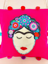 boho Deko, Mexikanische Wohnaccessoires, Kissen mexican style, farbenfroh, handgewebt, Chiapas, Schlafzimmer, bedroom, living room, Frida Kahlo Kissen aus Mexiko, mexikanische Textilien, Einrichtungsdeko, Kissenbezug, Sofakissen, Schlafzimmerkissen, Blumenstickerei, bunt, pink, türkis, Blumenkranz, mexikanische Einrichtung, Stil, eclectic, mexican cushion, from Mexiko, oreiller mexicain, bunt, colourful cushion, mexikanisch Wohnen, mexikanische Wohnkultur, mexikanische Einrichtung, Kolonialstil, Hacienda