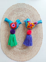 Vogel-Anhänger (blau) aus Mexiko