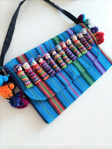 Boho clutch - evening bag - shoulder bag with dolls from Mexico