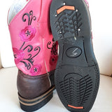 Stiefel, Western, Reitstiefel, Cowboystiefel, Winterstiefel, pink, Blumen, Stickerei, Mexiko, mexikanisch, ausgefallen, funky, Frida, brown, rutschfeste Sohle, mexique, boutique, vetement, boots mexican pink, rosa, flower embroidery, brodee