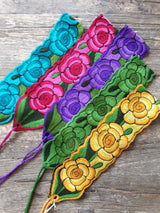 Gürtel-Band mit Blumenmuster bestickt aus Mexiko