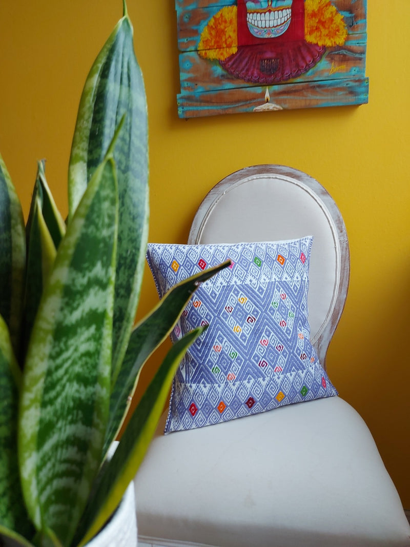 Mexican decorative pillow Maya (red) hand woven in San Andres Larrainzar