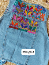 Weste mit Blumenstickerei, Damenweste mit Stickerei aus Mexiko, hippie Damenweste, boho chic Damenweste bestickt, Mexikanische Mode