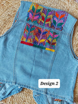 Weste mit Blumenstickerei, Damenweste mit Stickerei aus Mexiko, hippie Damenweste, boho chic Damenweste bestickt, Mexikanische Mode