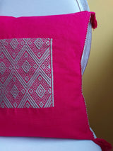 Mexican decorative pillow Maya (red) hand woven in San Andres Larrainzar