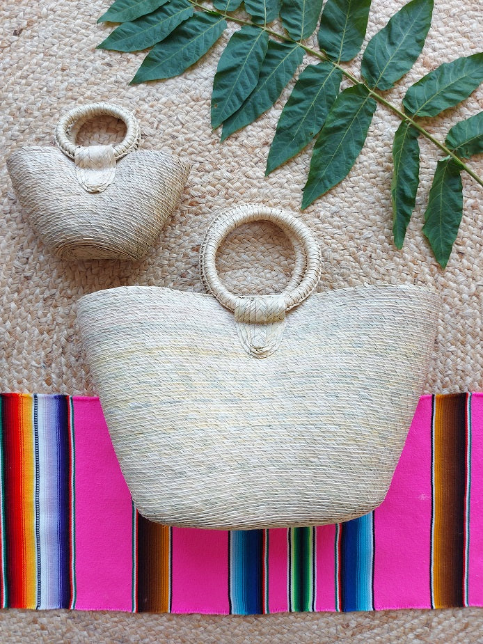 Strohtasche aus Mexiko (verschiedene Farben) Strandtasche, Einkaufstasche, Shopper