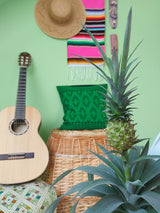 Mexican decorative pillow Maya (green-black)
