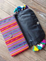 Boho Clutch - Abendtasche - Schultertasche mit Püppchen aus Mexiko