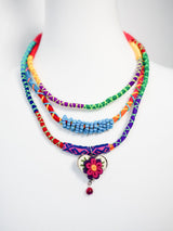 Colorful necklace with heart pendant (blue2)