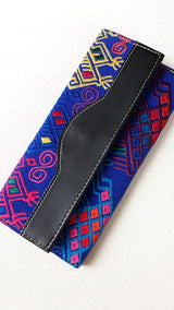 Wallet with embroidery Maya royal blue